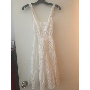AQUA White Eyelet Dress